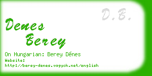 denes berey business card